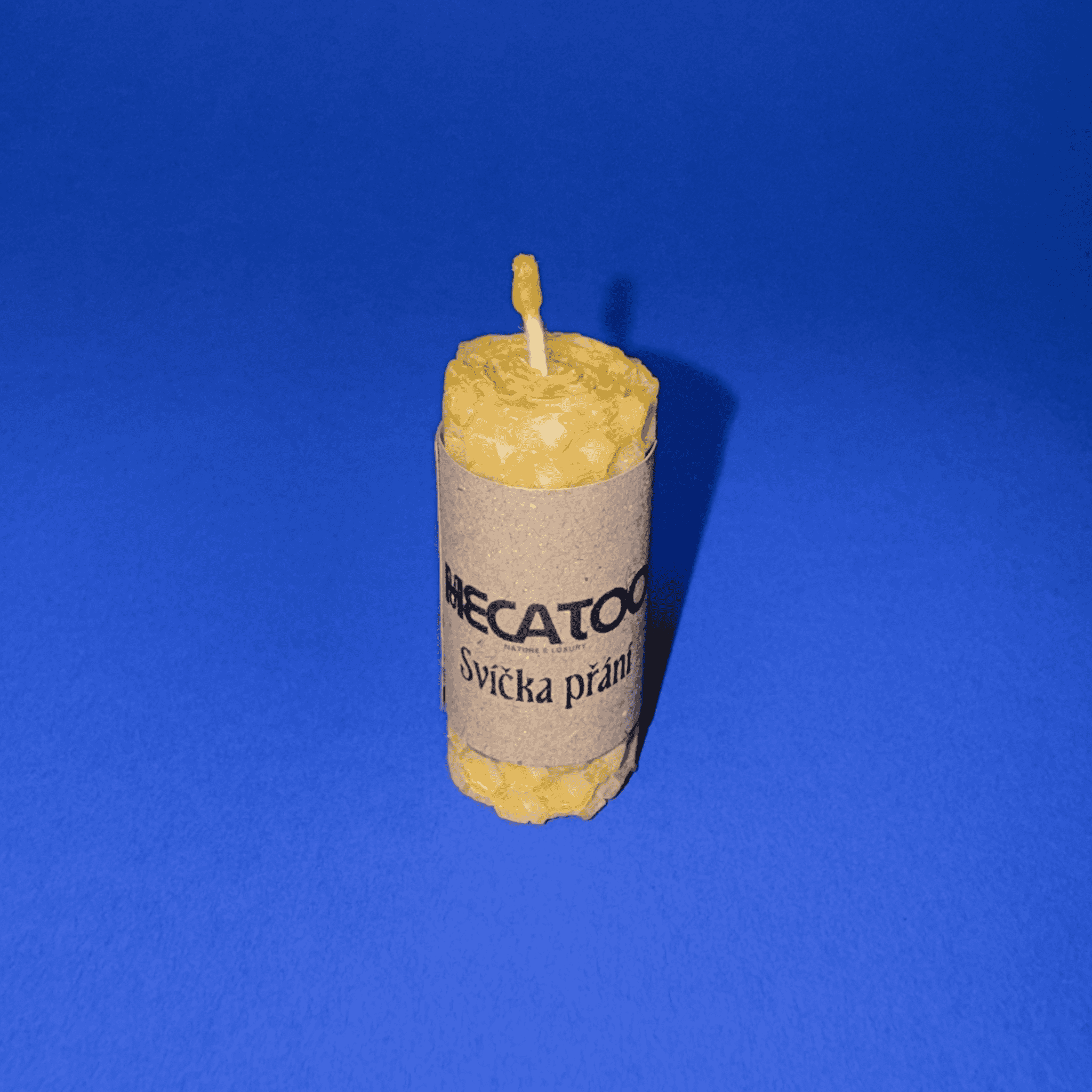 Svíčka přání z včelího vosku s přáníčkem