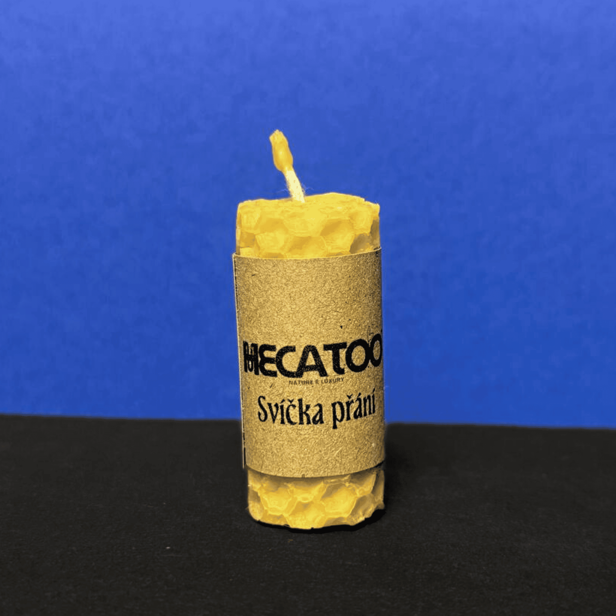Svíčka přání z včelího vosku s přáníčkem