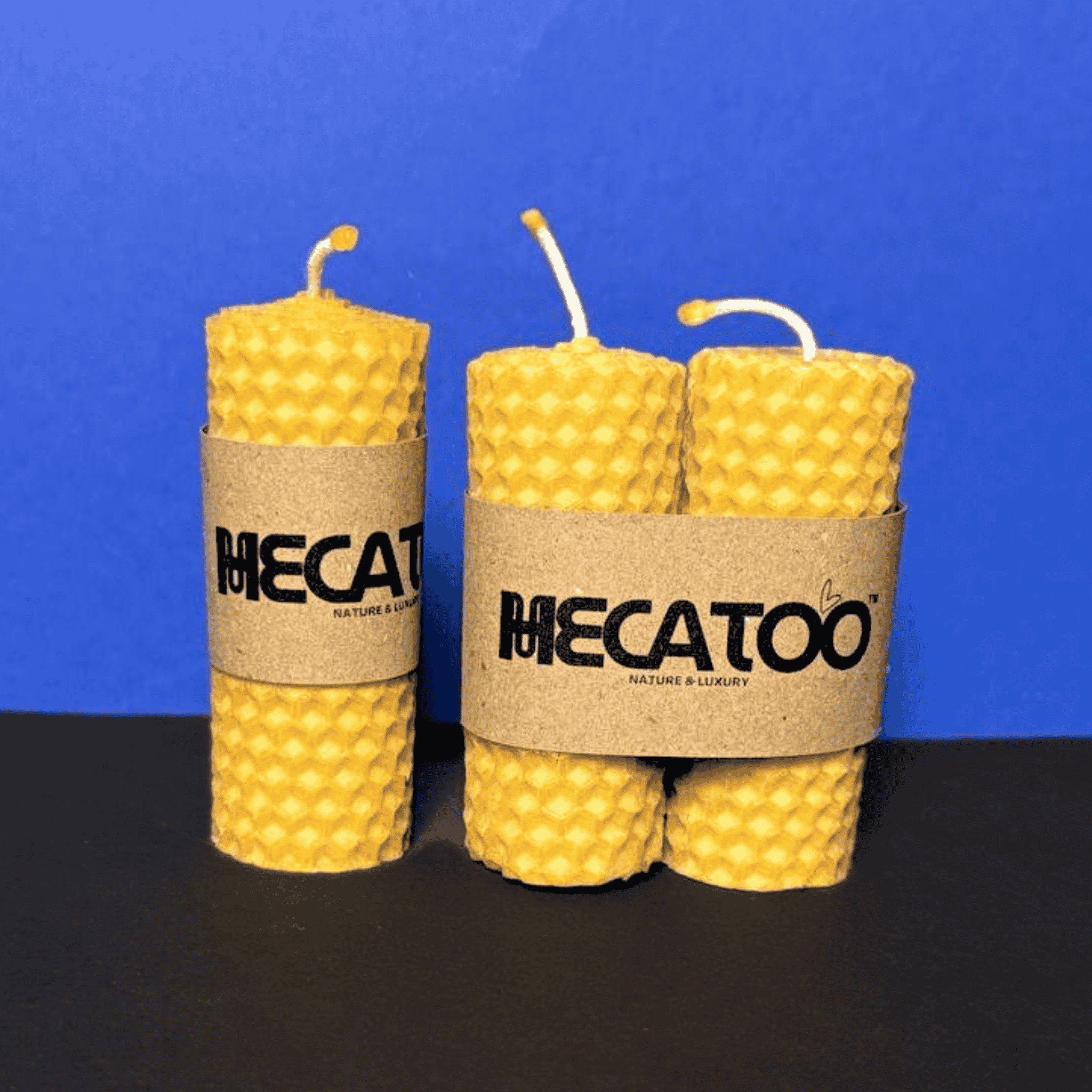 Středně velká přírodní svíčka z včelího vosku